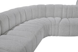 Arc Boucle Fabric 7pc. Sectional Grey from Meridian - Luna Furniture