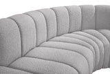 Arc Boucle Fabric 7pc. Sectional Grey from Meridian - Luna Furniture