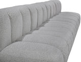 Arc Boucle Fabric 7pc. Sectional Grey from Meridian - Luna Furniture