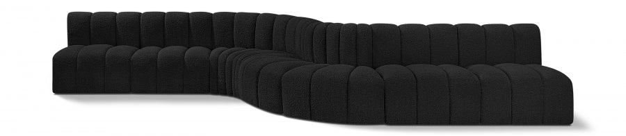 Arc Boucle Fabric 8pc. Sectional Black from Meridian - Luna Furniture