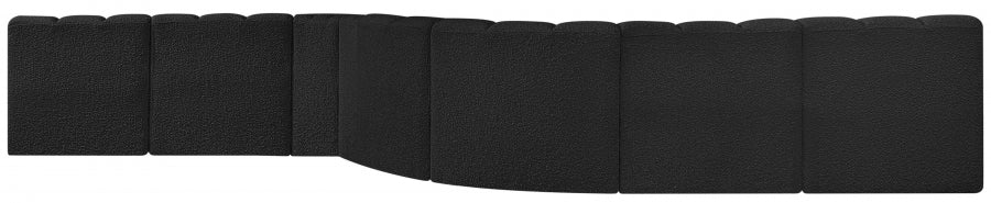 Arc Boucle Fabric 8pc. Sectional Black from Meridian - Luna Furniture