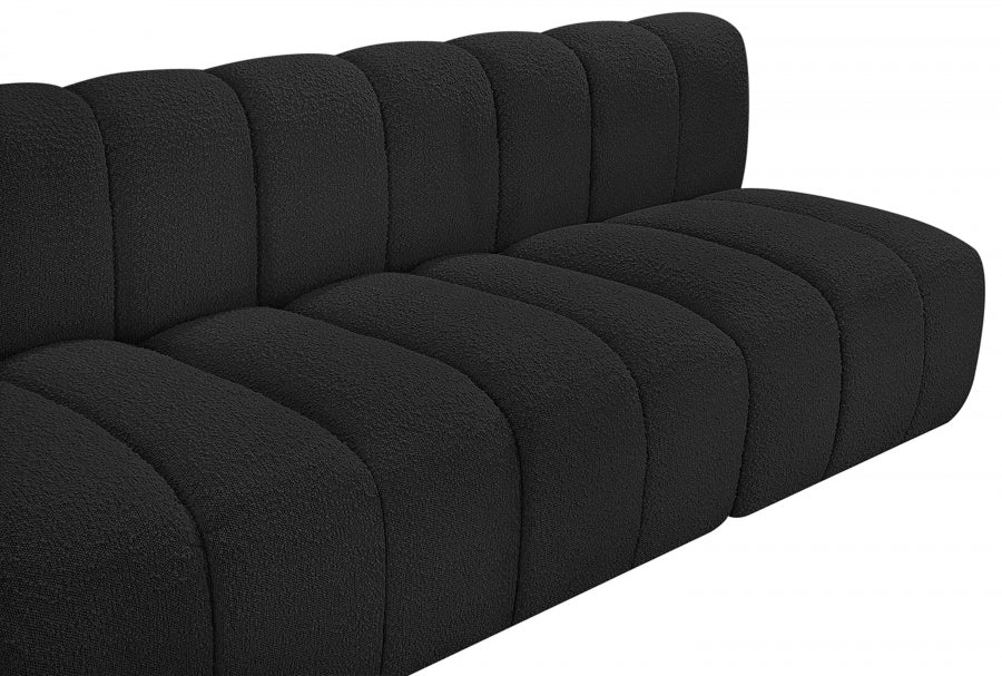 Arc Boucle Fabric 8pc. Sectional Black from Meridian - Luna Furniture