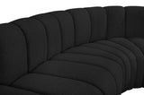 Arc Boucle Fabric 8pc. Sectional Black from Meridian - Luna Furniture