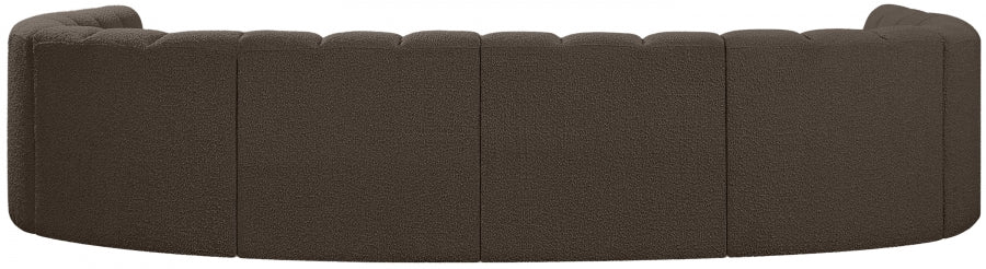 Arc Boucle Fabric 8pc. Sectional Brown from Meridian - Luna Furniture