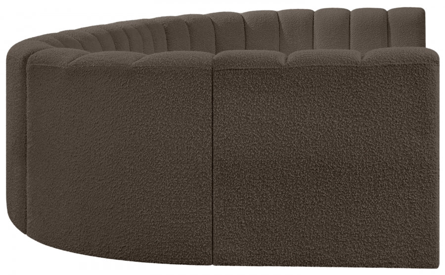 Arc Boucle Fabric 8pc. Sectional Brown from Meridian - Luna Furniture