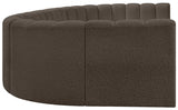 Arc Boucle Fabric 8pc. Sectional Brown from Meridian - Luna Furniture