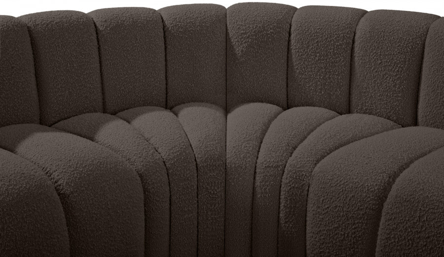 Arc Boucle Fabric 8pc. Sectional Brown from Meridian - Luna Furniture