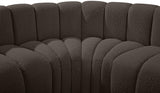 Arc Boucle Fabric 8pc. Sectional Brown from Meridian - Luna Furniture