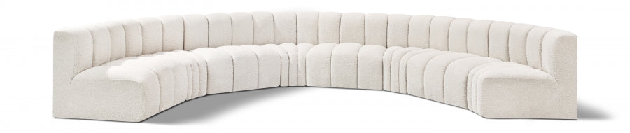 Arc Boucle Fabric 8pc. Sectional Cream from Meridian - Luna Furniture