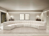 Arc Boucle Fabric 8pc. Sectional Cream from Meridian - Luna Furniture