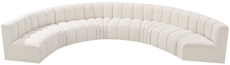 Arc Boucle Fabric 8pc. Sectional Cream from Meridian - Luna Furniture