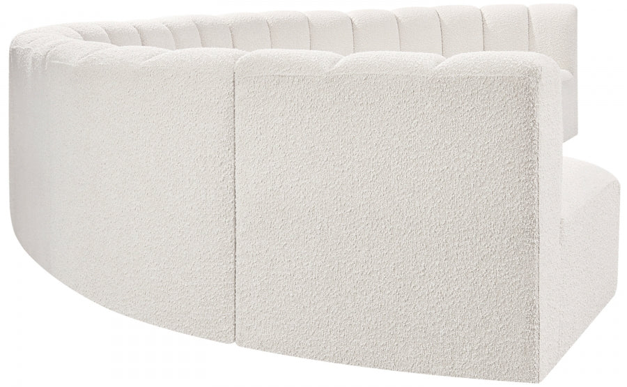 Arc Boucle Fabric 8pc. Sectional Cream from Meridian - Luna Furniture