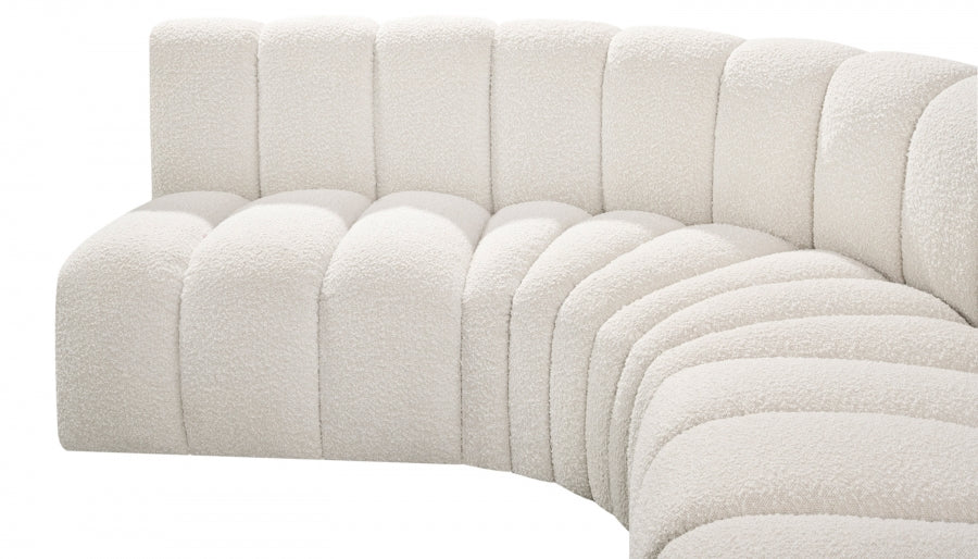 Arc Boucle Fabric 8pc. Sectional Cream from Meridian - Luna Furniture