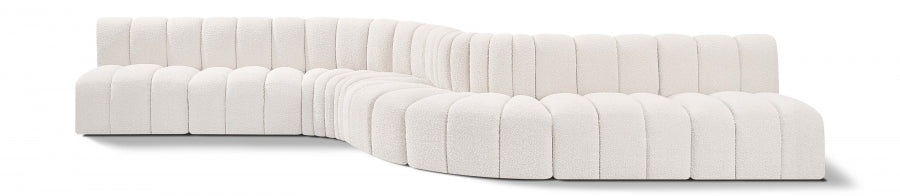 Arc Boucle Fabric 8pc. Sectional Cream from Meridian - Luna Furniture