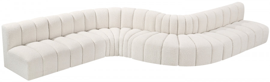 Arc Boucle Fabric 8pc. Sectional Cream from Meridian - Luna Furniture