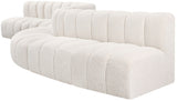 Arc Boucle Fabric 8pc. Sectional Cream from Meridian - Luna Furniture