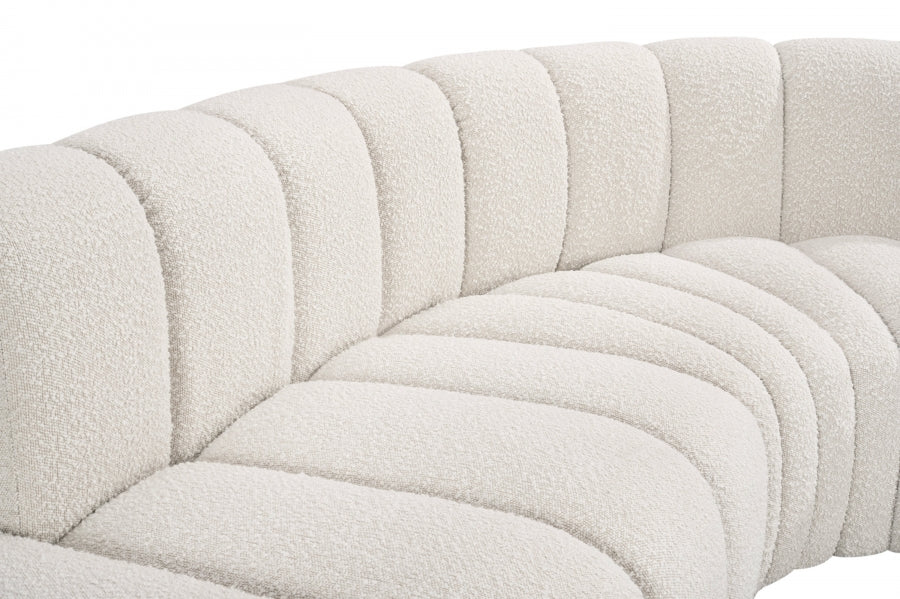 Arc Boucle Fabric 8pc. Sectional Cream from Meridian - Luna Furniture