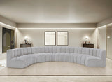 Arc Boucle Fabric 8pc. Sectional Grey from Meridian - Luna Furniture