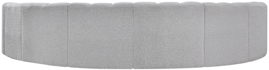 Arc Boucle Fabric 8pc. Sectional Grey from Meridian - Luna Furniture