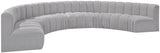 Arc Boucle Fabric 8pc. Sectional Grey from Meridian - Luna Furniture