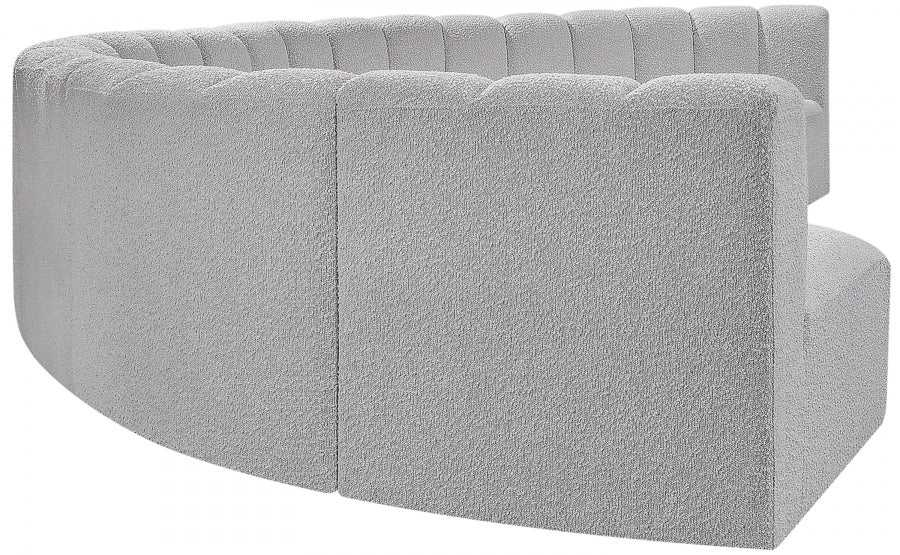 Arc Boucle Fabric 8pc. Sectional Grey from Meridian - Luna Furniture