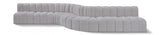 Arc Boucle Fabric 8pc. Sectional Grey from Meridian - Luna Furniture