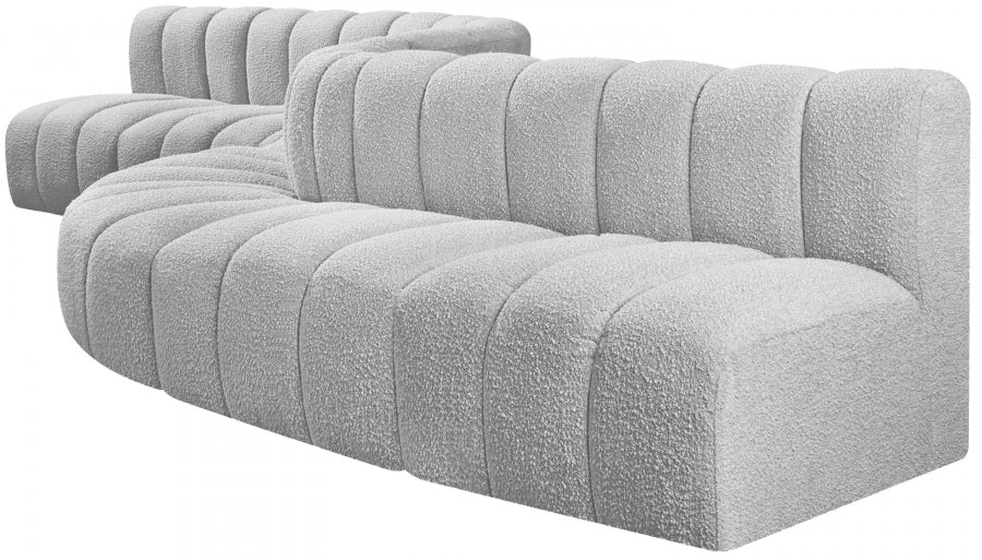 Arc Boucle Fabric 8pc. Sectional Grey from Meridian - Luna Furniture