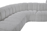 Arc Boucle Fabric 8pc. Sectional Grey from Meridian - Luna Furniture