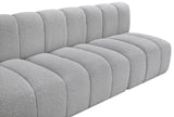 Arc Boucle Fabric 8pc. Sectional Grey from Meridian - Luna Furniture