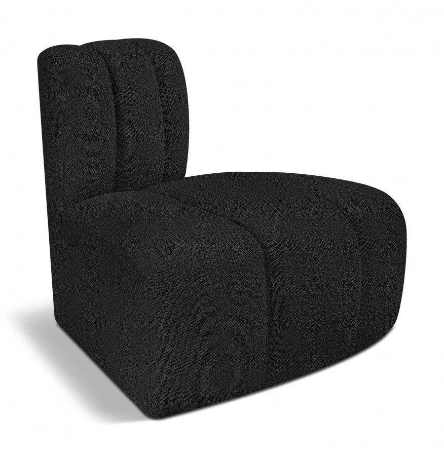 Arc Boucle Fabric Modular Chair Black from Meridian - Luna Furniture