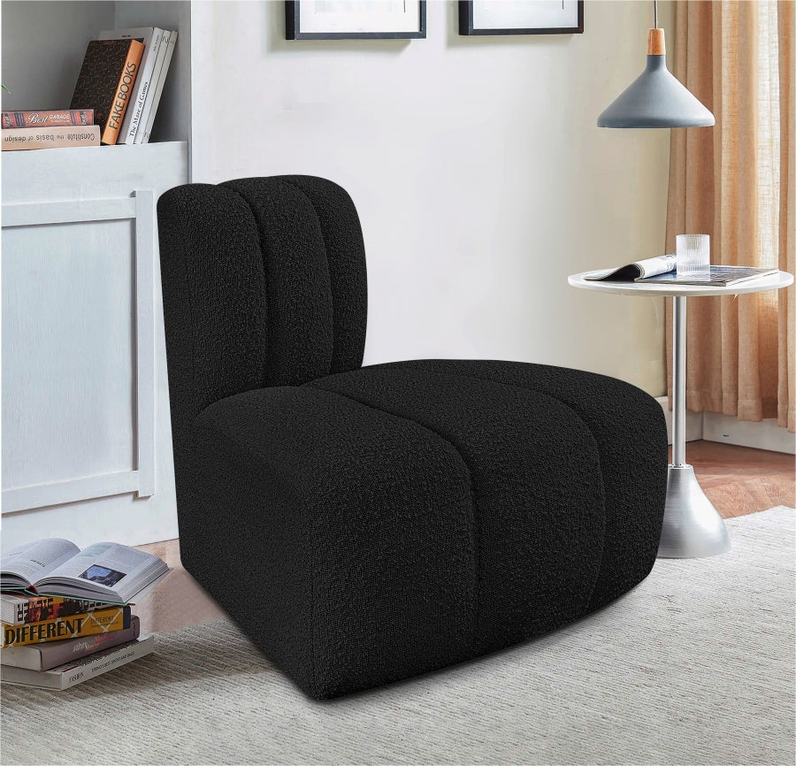 Arc Boucle Fabric Modular Chair Black from Meridian - Luna Furniture