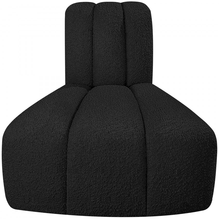 Arc Boucle Fabric Modular Chair Black from Meridian - Luna Furniture