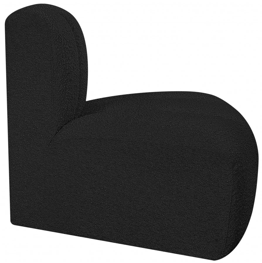 Arc Boucle Fabric Modular Chair Black from Meridian - Luna Furniture