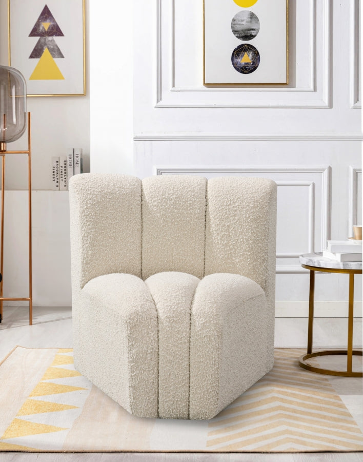 Arc Boucle Fabric Modular Chair Cream from Meridian - Luna Furniture