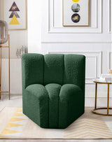 Arc Boucle Fabric Modular Chair Green from Meridian - Luna Furniture