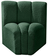 Arc Boucle Fabric Modular Chair Green from Meridian - Luna Furniture