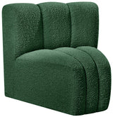 Arc Boucle Fabric Modular Chair Green from Meridian - Luna Furniture