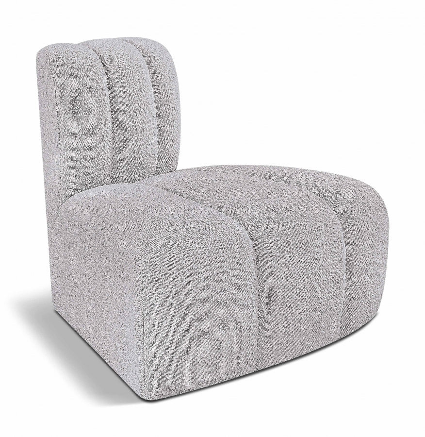 Arc Boucle Fabric Modular Chair Grey from Meridian - Luna Furniture