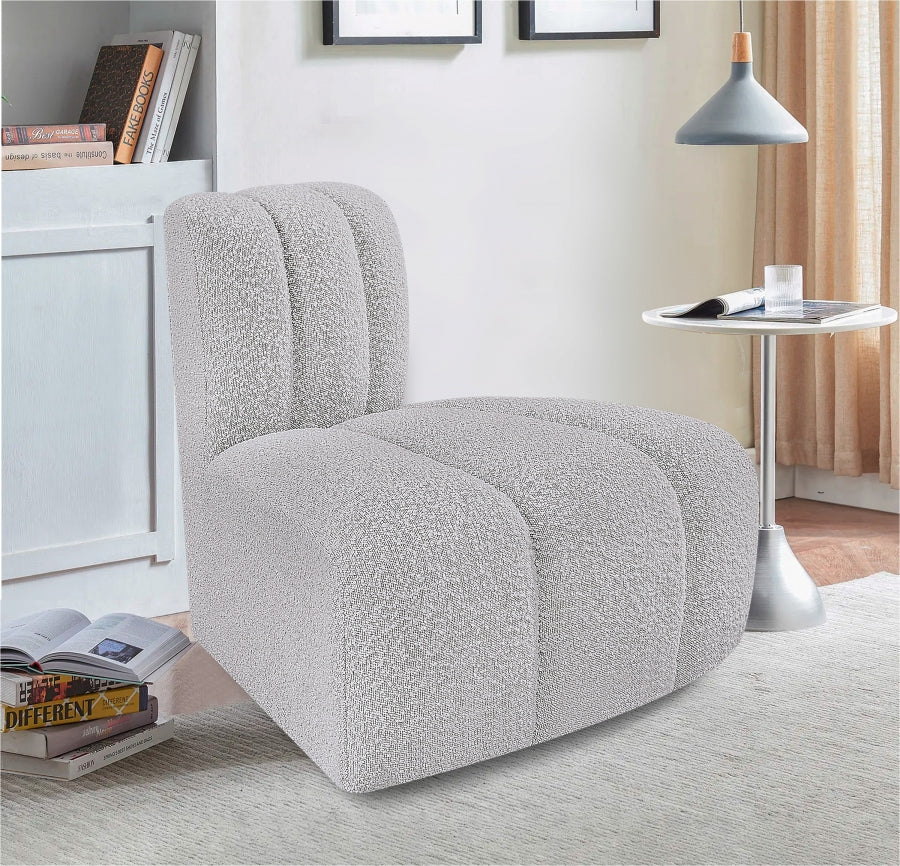 Arc Boucle Fabric Modular Chair Grey from Meridian - Luna Furniture