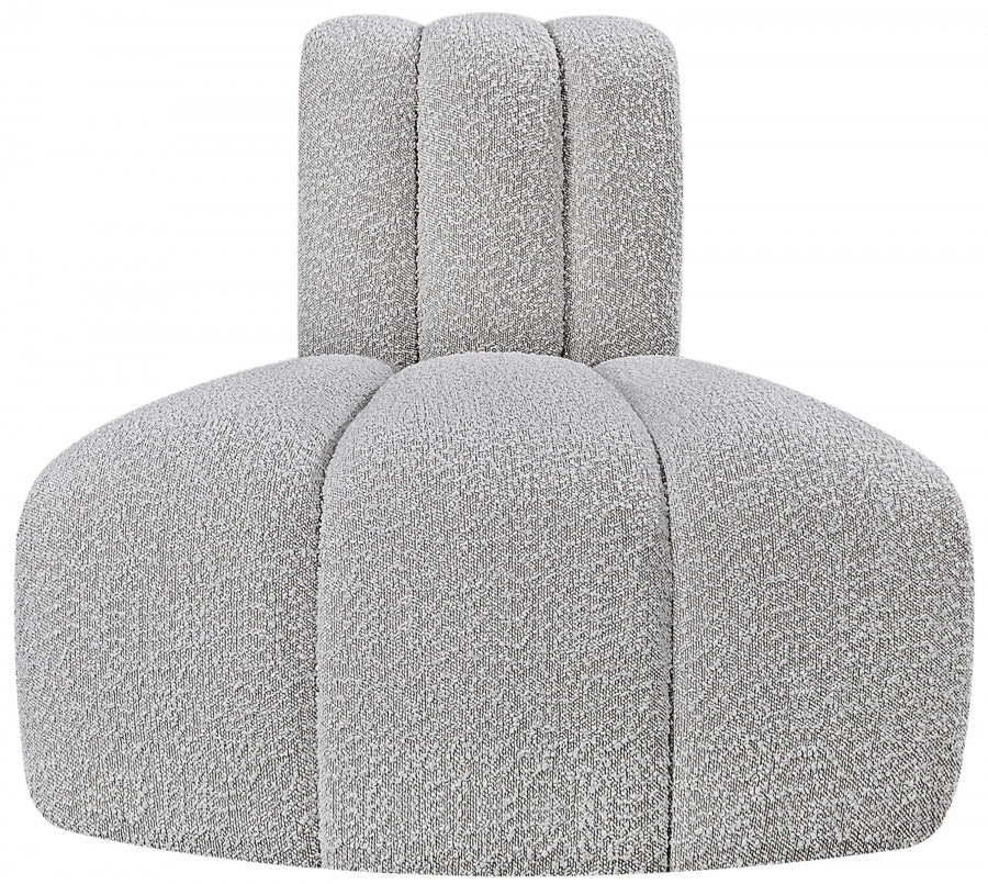 Arc Boucle Fabric Modular Chair Grey from Meridian - Luna Furniture