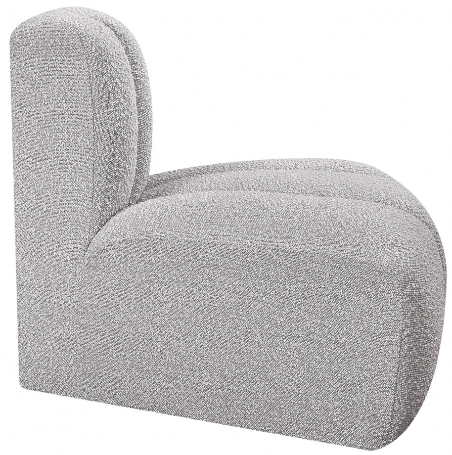 Arc Boucle Fabric Modular Chair Grey from Meridian - Luna Furniture