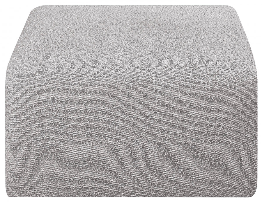 Arc Boucle Fabric Ottoman Grey from Meridian - Luna Furniture