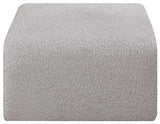 Arc Boucle Fabric Ottoman Grey from Meridian - Luna Furniture