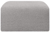 Arc Boucle Fabric Ottoman Grey from Meridian - Luna Furniture