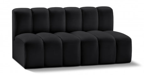 Arc Faux Leather 2pc. Sectional Black from Meridian - Luna Furniture