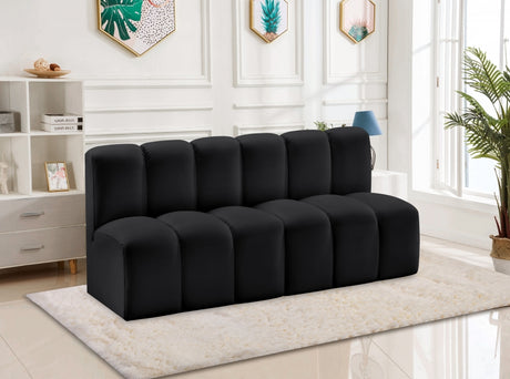 Arc Faux Leather 2pc. Sectional Black from Meridian - Luna Furniture