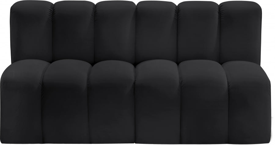 Arc Faux Leather 2pc. Sectional Black from Meridian - Luna Furniture