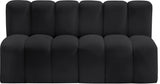 Arc Faux Leather 2pc. Sectional Black from Meridian - Luna Furniture