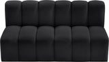 Arc Faux Leather 2pc. Sectional Black from Meridian - Luna Furniture