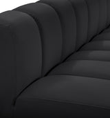 Arc Faux Leather 2pc. Sectional Black from Meridian - Luna Furniture